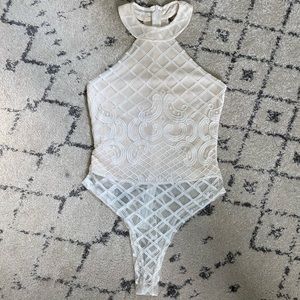 white lace bodysuit